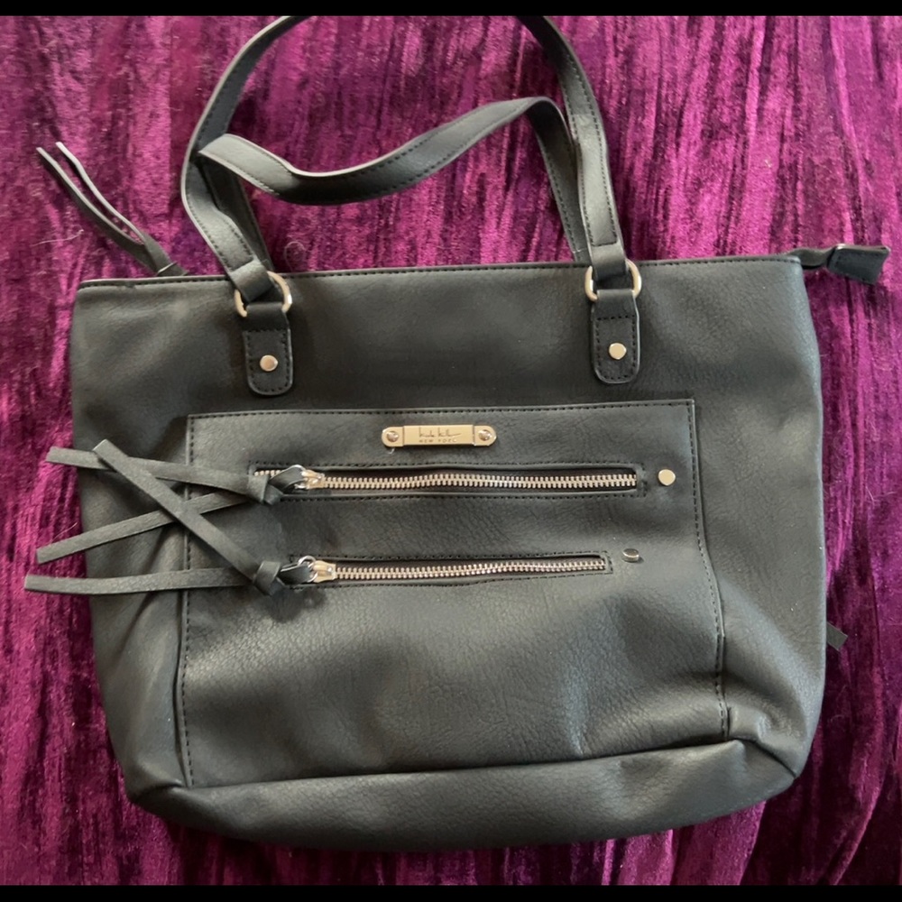 NWOT Nicole Miller satchel Black leather purse